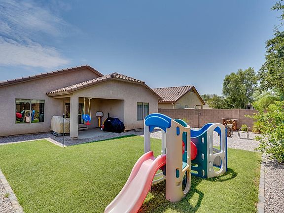 Manicured backyard landscaping