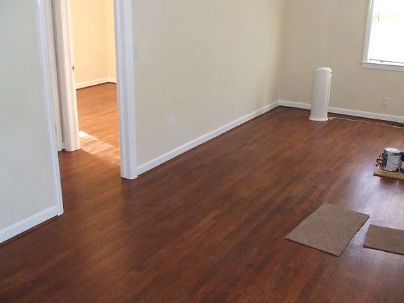 refinished hardwood, fresh paint