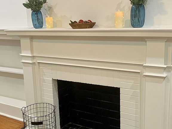 Closer look of the fireplace