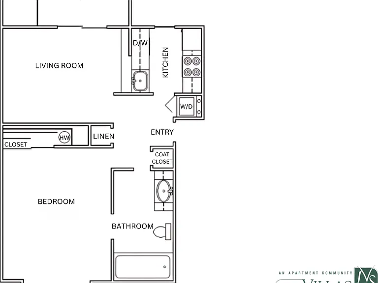 1x1 Economy l 560 sq ft l Villas at Lawrence Street 1x1 Economy l 560 sq ft l Villas at Lawrence Street