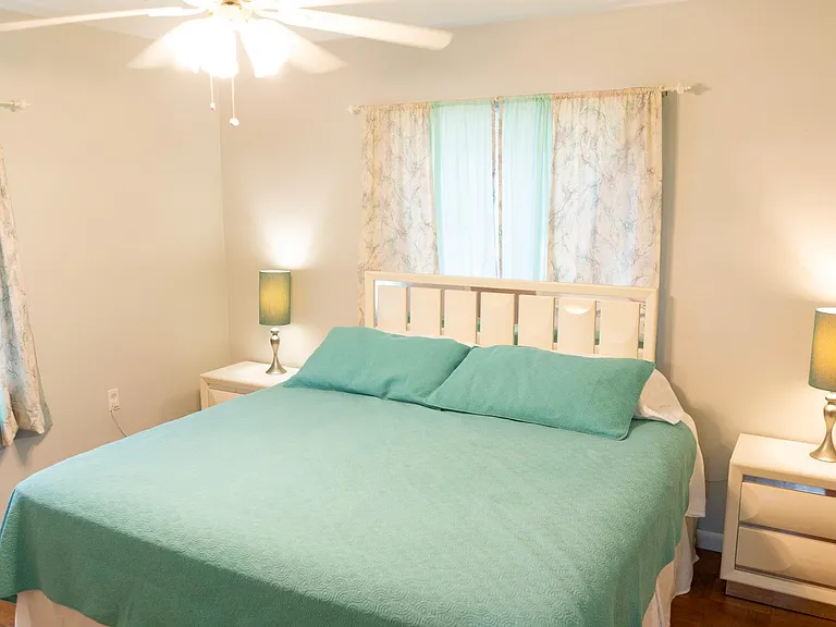 Master bedroom with King size bed.