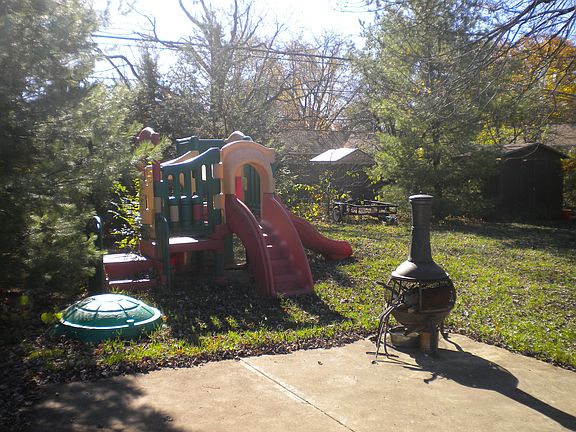 Patio and Climber in Back yard