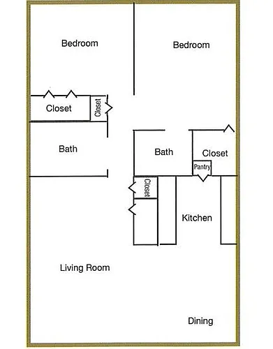 Floor plan 2 Bed 1.5 Bath