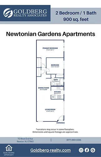 Floor plan Two Bedroom-One Bath