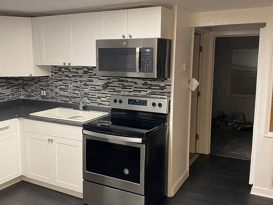 Kitchen, hall bath, small office.