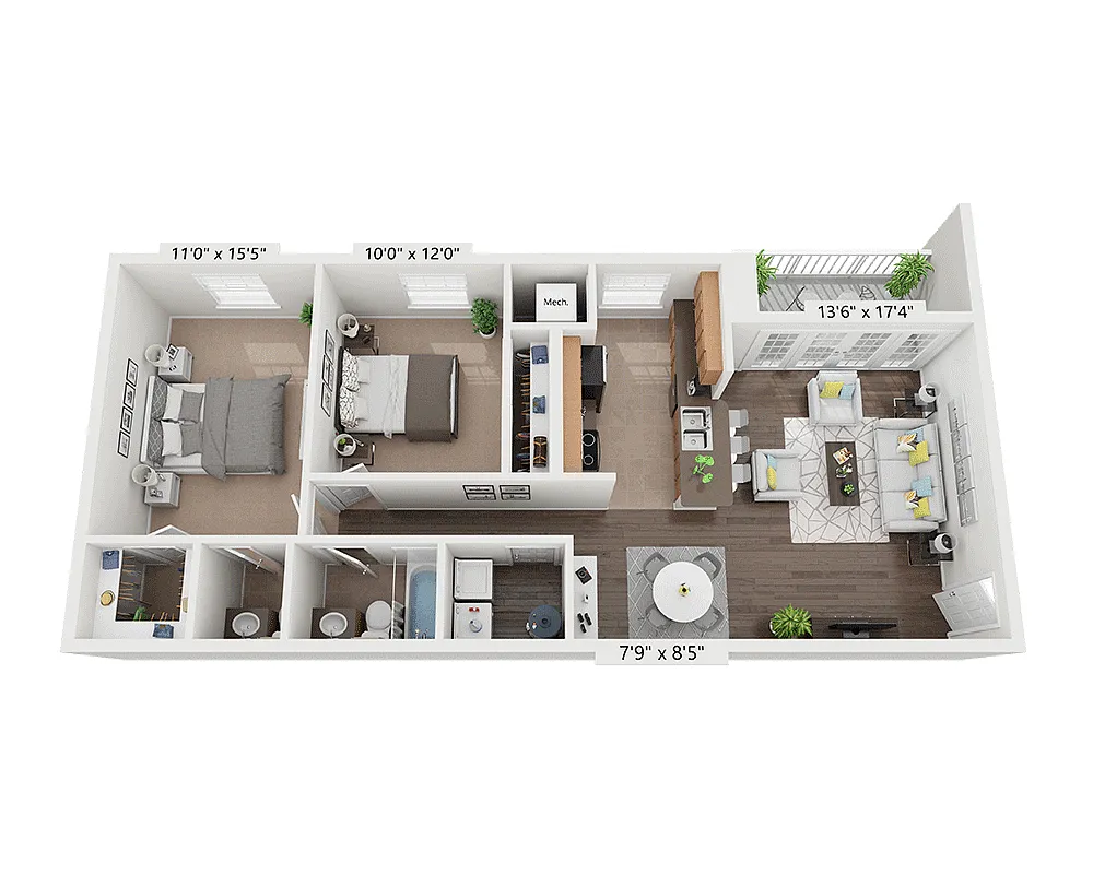 Floor plan Plan B1.5B