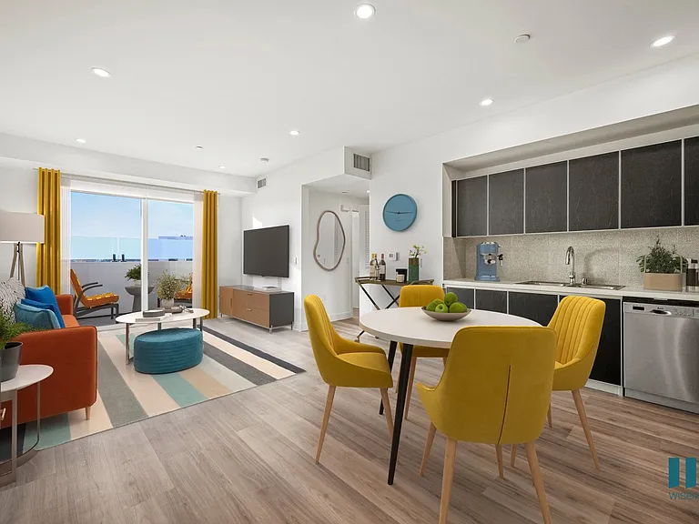 Open-Concept Kitchen, Dining, Living Room with a Patio - Maple Floor Plan