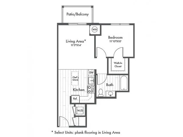 Floor plan A1 One Bedroom