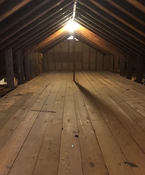 Walk in attic for storage