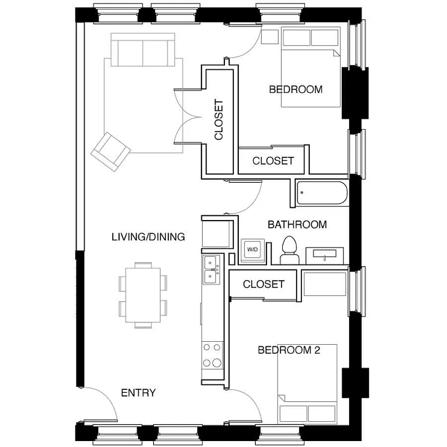 Floor plan 2 Bedroom C3