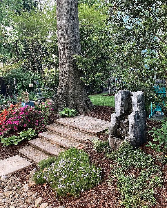 Steps to your garden oasis. 