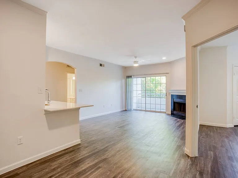 Open concept living and dining area