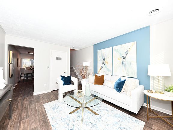 Living Room with Hardwood Style Flooring