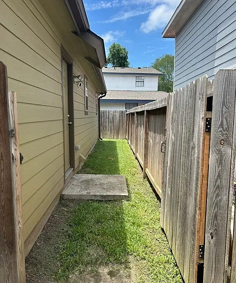 side gate and side house entrance