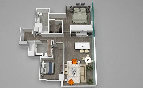 Floor plan Two Bedroom 02