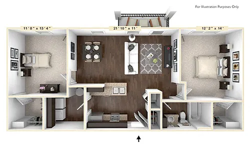 Floor plan The Sonoma 2 BR 1 BA