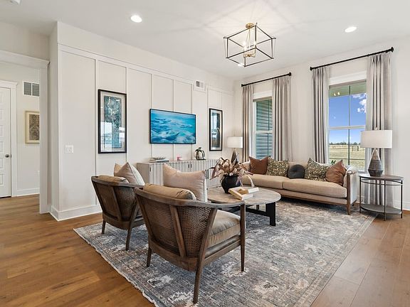 The family room in the Matisse model single family home at Lakeside at Trappe by Brookfield Resident