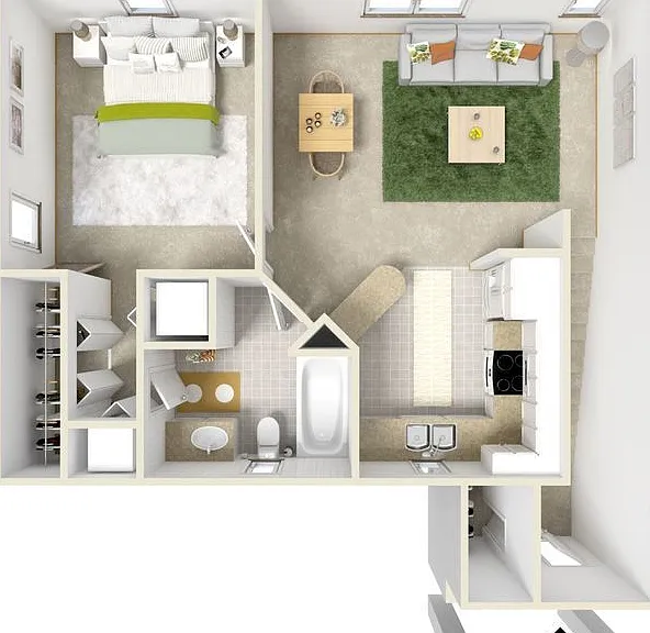 Hawthorne Village - Carriage Homes - 1 Beds - 1 Baths - 660 Sq. ft.