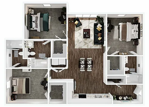 Floor plan 3BR/3BA - Deluxe