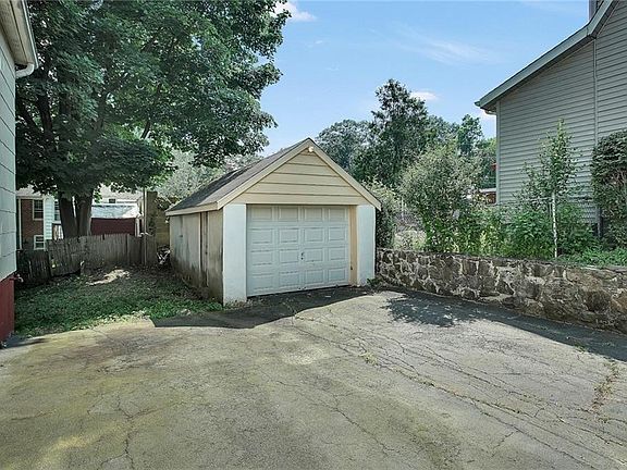 Detached garage, large double-wide driveway