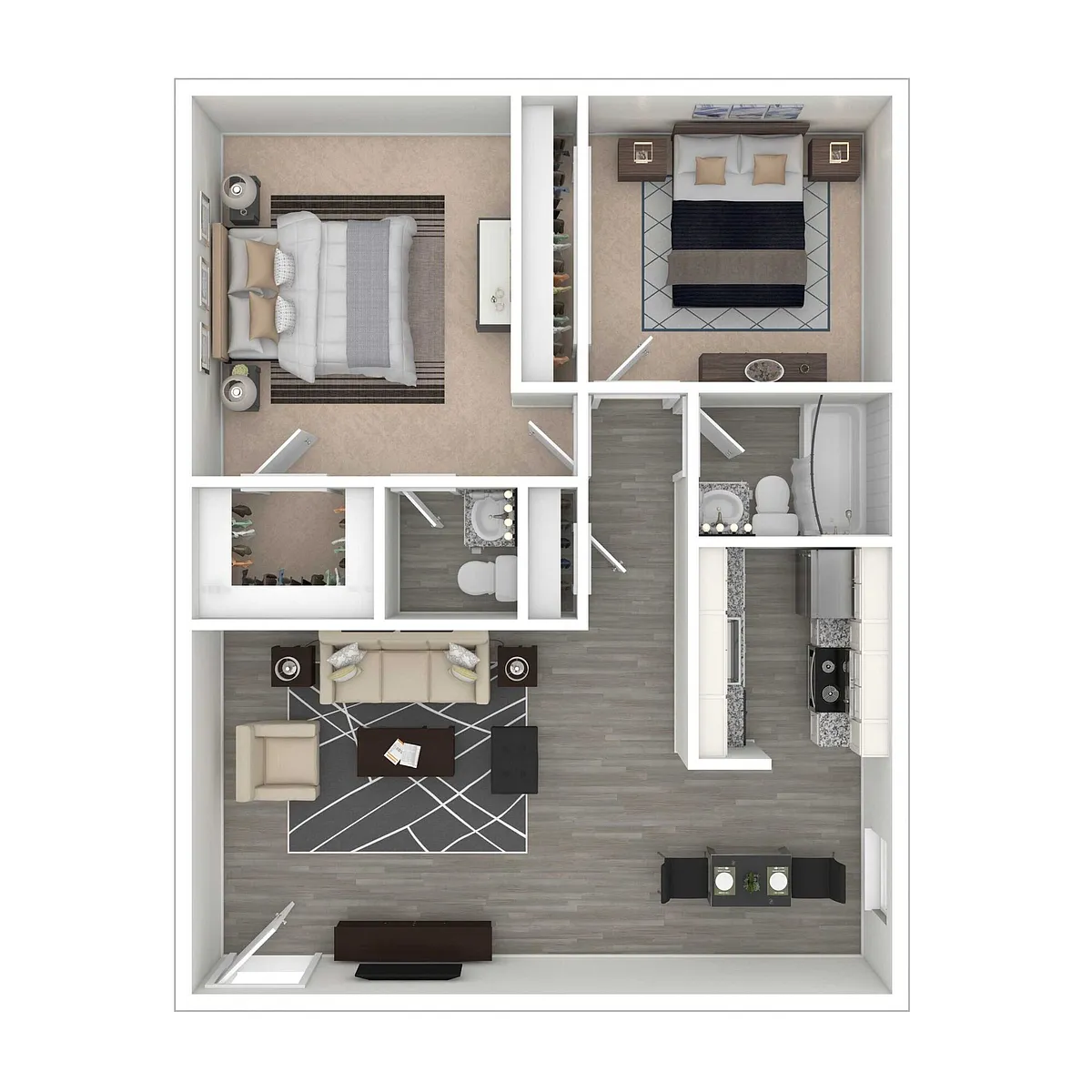 Floor plan 2 Bedroom, 1.5 Bath