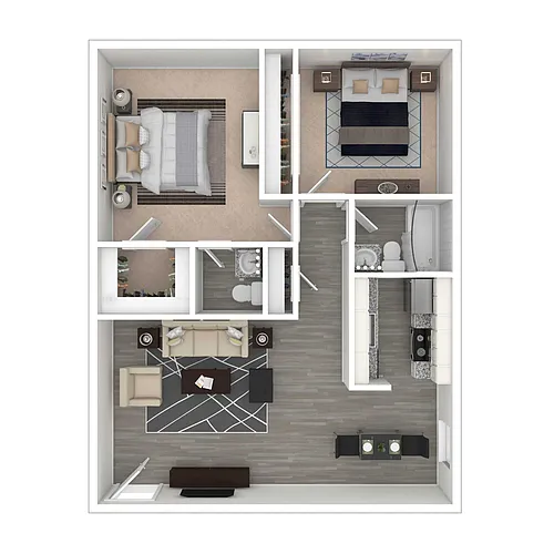 Floor plan 2 Bedroom, 1.5 Bath