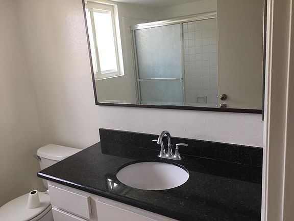 Granite countertop in bathroom
