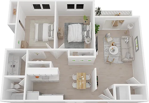 Floor plan 2BR/1BA-C