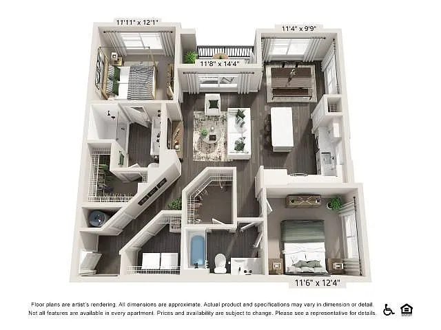Floor plan Two-Bedroom Apartment (B3)