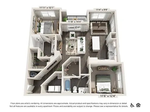 Floor plan Two-Bedroom Apartment (B3)