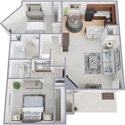 Floor plan 2 Bed 2 Bath Flat