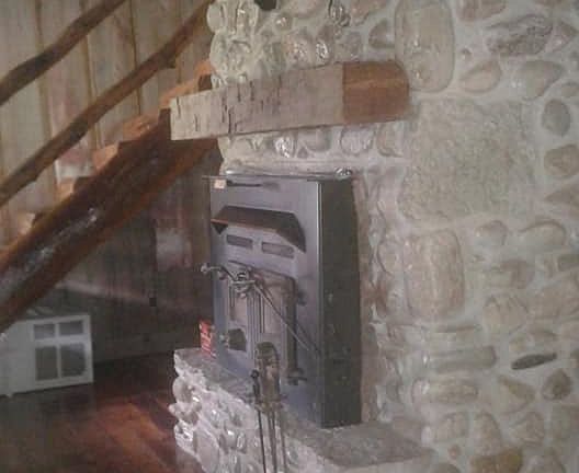Built in wood fireplace
