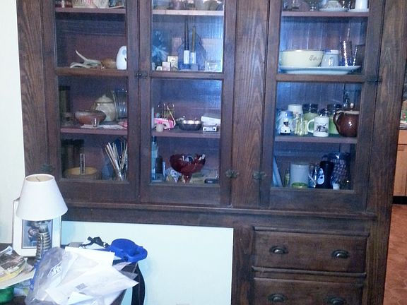 Built-in fumed oak bookcase