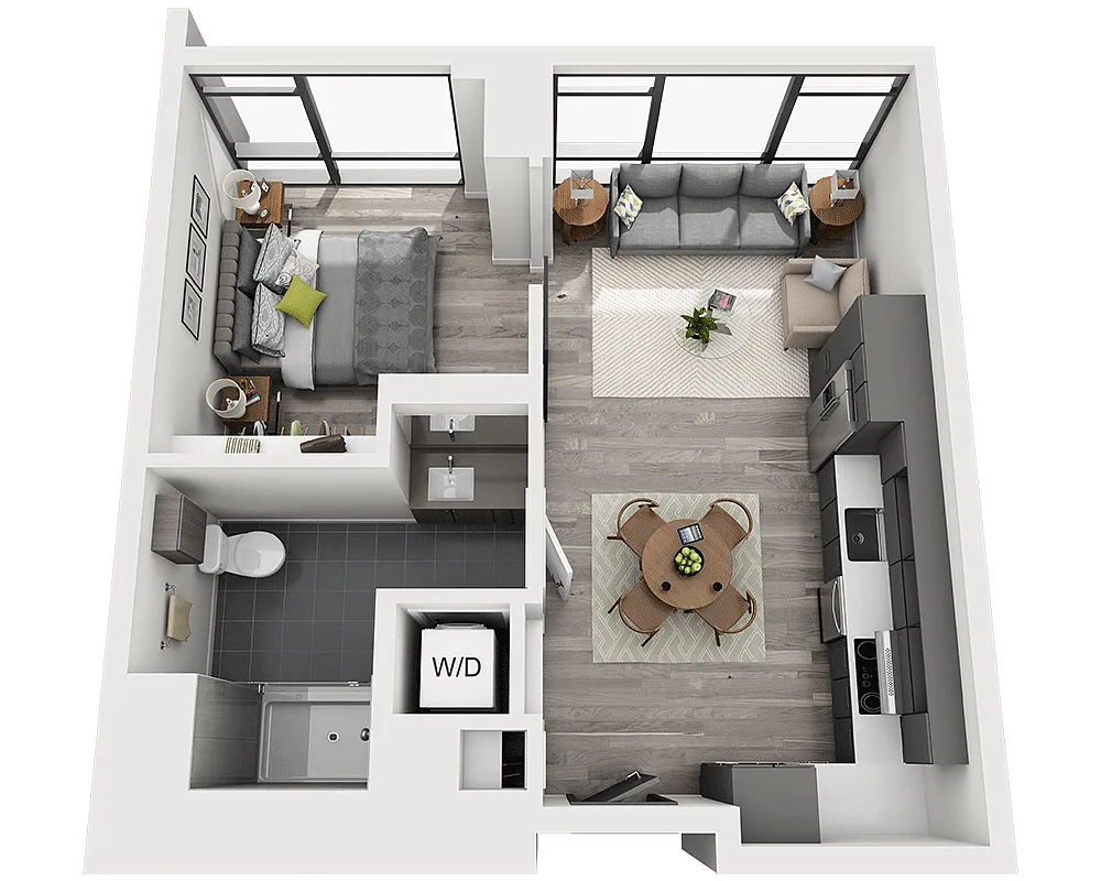 Floor plan One Bedroom A1W