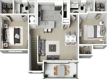 2Bed2Bath Balcony, Patio - Downstairs 2Bed2Bath Balcony, Patio - Downstairs