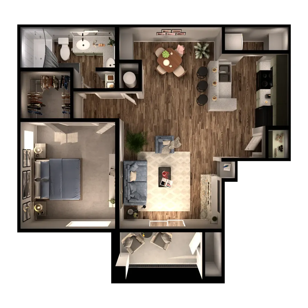 Floor plan A1 | 1 Bed | 1 Bath