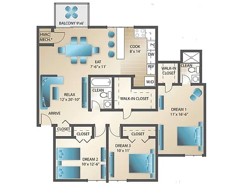 Floor plan 3BD