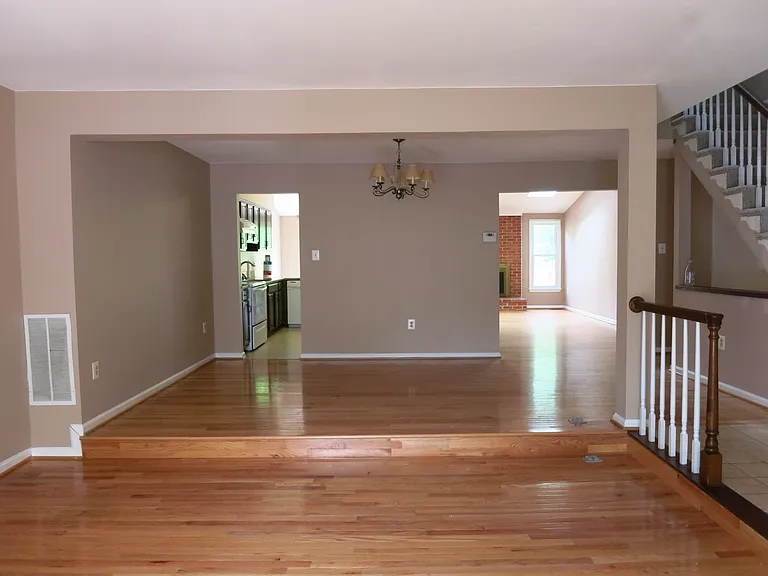 Sunken living room and dining room