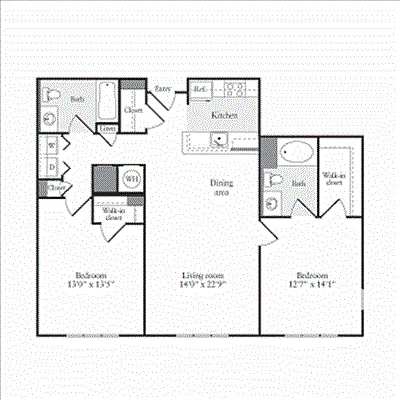 Floor plan 2 Bedrooms G
