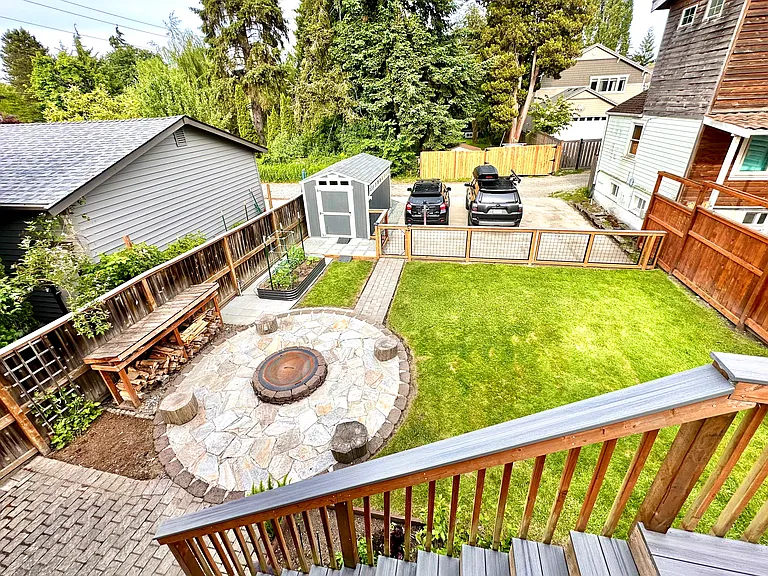 View of back yard from the deck.