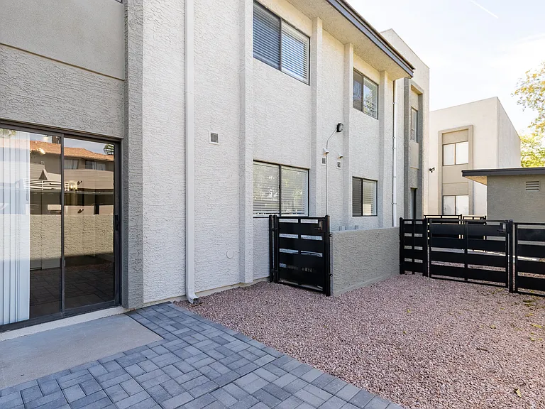 1st floor 2 bedroom homes feature enclosed back patio.