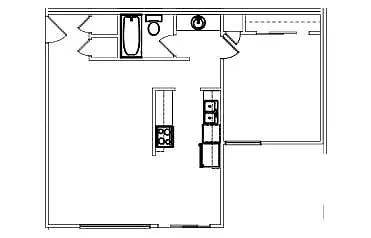 Floor plan One Bedroom One Bath