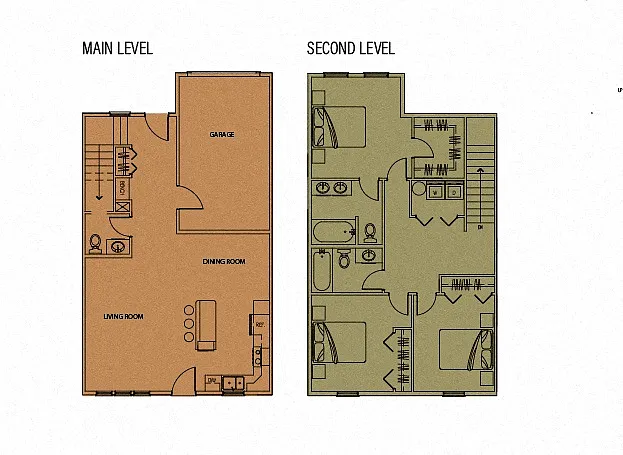 Floor plan 3 Bed / 2.5 Bath / 1 car garage