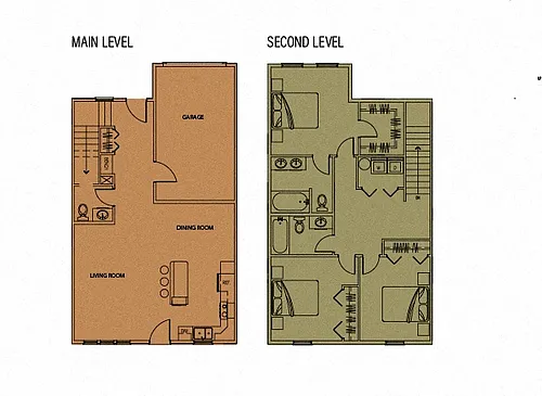 Floor plan 3 Bed / 2.5 Bath / 1 car garage