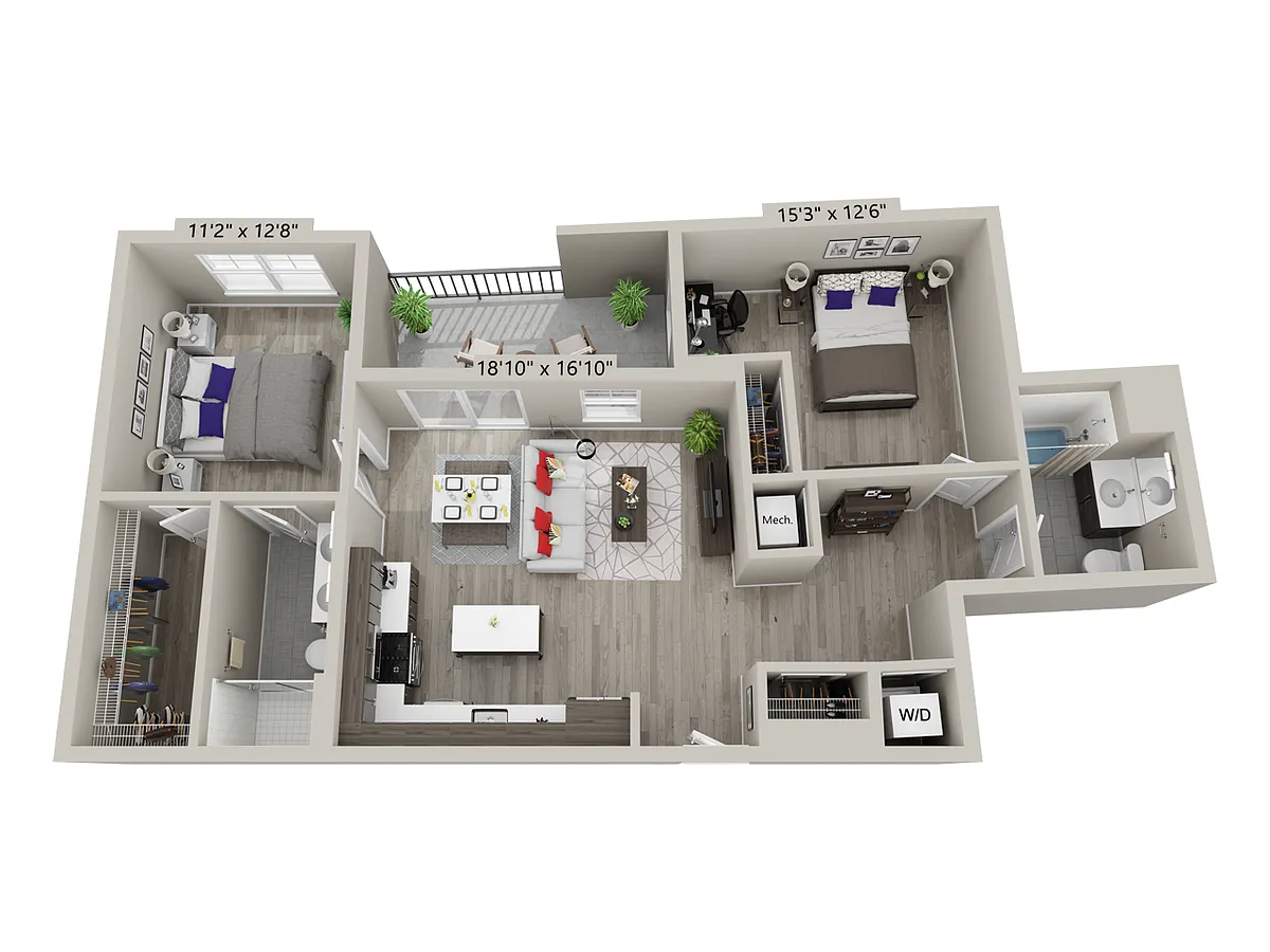 Floor plan 2 Bed/2 Bath-C9