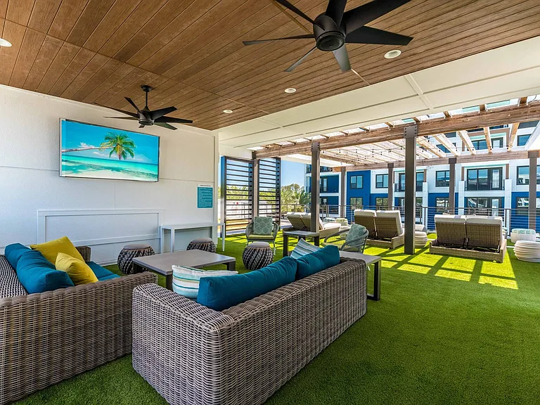 Watch the big game with your friends at our outdoor lounge area with TVs