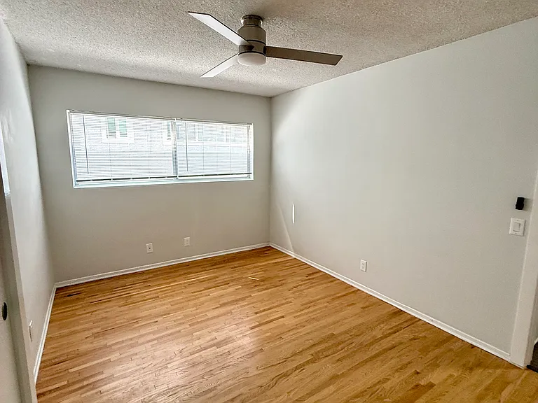 View of the bedroom from the closet.