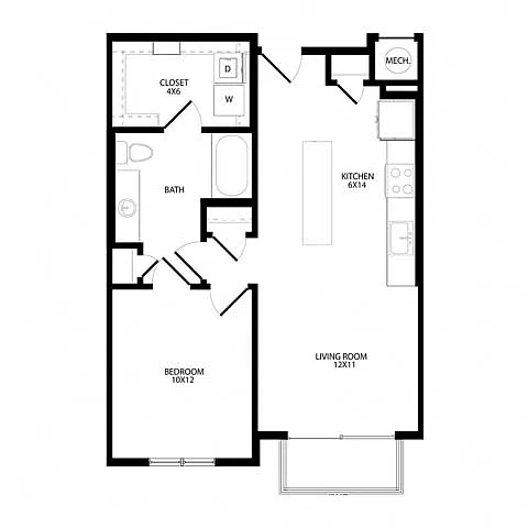 Floor plan One-Bedroom (A2)