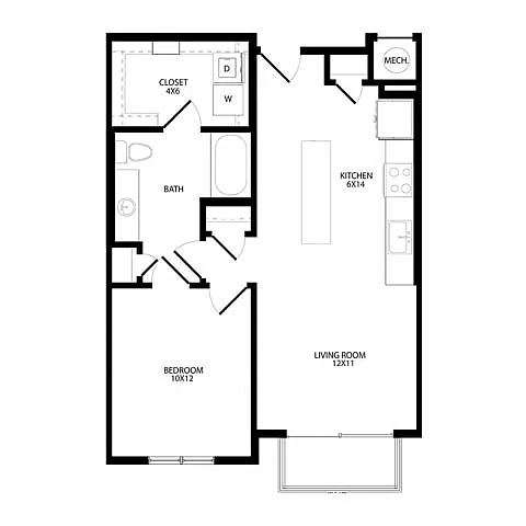 Floor plan One-Bedroom (A2)