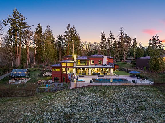 Aerial of home looking east